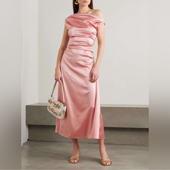 STAUD Phare Silk Dress in Rose Size: 12, NWT - Picture 16 of 16